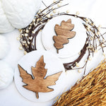 Wood Leaf Sign for Fall Tiered Tray Decor