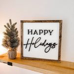 Wood Happy Holidays Sign