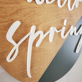 Hello Spring Wood Door Hanger