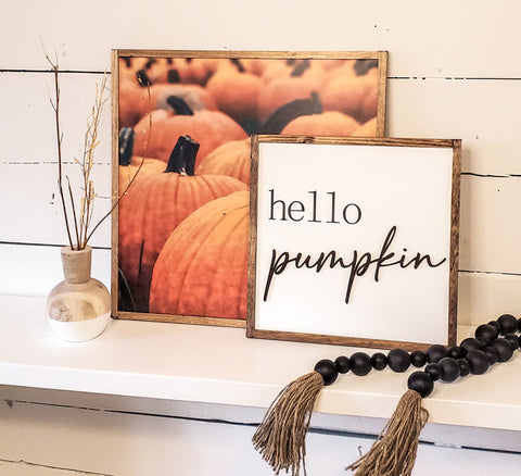 Fall Pumpkins Wood Sign