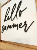 Hello Summer Wood Sign