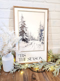 Tis The Season Sign, Christmas Wood Sign, Neutral Christmas Decor, Happy Holidays Sign, Merry Christmas Sign, Framed Wood Sign, Unique Decor