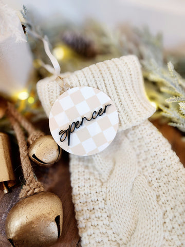 Personalized Christmas Stocking Tags, Christmas Gift Tags, Christmas Stocking Name Tags, Acrylic Stocking Tag, Modern Stocking Tags