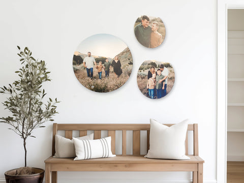 Custom Photo On Wood, Gallery Wall Prints, Print Any Photo, Wedding Photo Print,Round Wood Photo Print, Christmas Gifts, Family Photo Signs